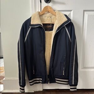 Louis Vuitton Men's Navy Jacket with Cream Lining